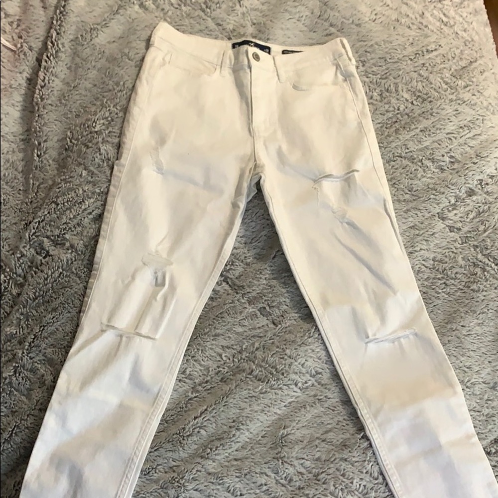White ripped jeans